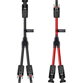 Solar Connector 2 to 1 Y Branch 10 AWG Parallel Adapter Cable Wire