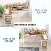 Tribesigns L Shaped Desk with Drawers and Storage Shelves,Corner Home