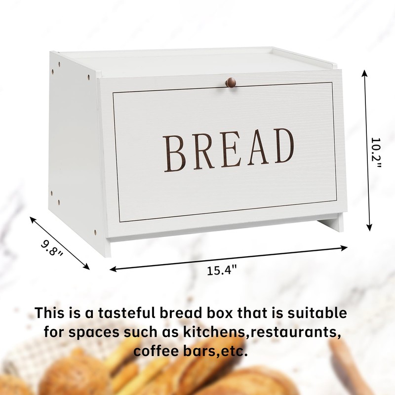 DECOCIAGA Bread Box for Kitchen Countertop, Large Capacity Bread Storage