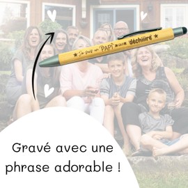 Ernestine - Pap Je t'aime Engraved Ballpoint Pen Original - Gift for Father's Day and Occasion - Gift for Grandpa and Dad - Gift Idea for Men Birthday and Birth - Announcement of the