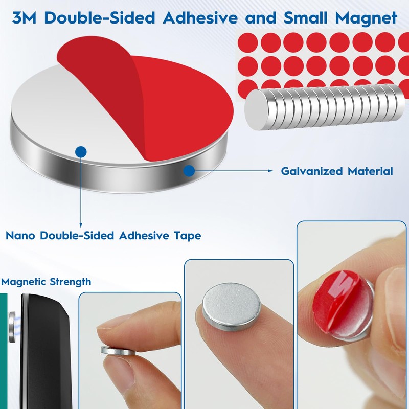 Irenwarl 16 Stk Ersatz Magnet Klebepads Set, Magnetische Ersatz-Klebepads, Metallpl?ttchen