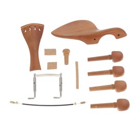 Dreld Violin Fitting Set Jujube Wood Violin Chin Pad/Tailpiece/Tail Rope/Pegs/End Pins, 4/4 Size, Violin Accessory Set, Rust Resistant, Durable, String Instrument Shoulder Pads, Violin Chin Rest,