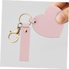PACKOVE Heart Shaped PU Makeup Mirror Keychain Portable 360° Rotating