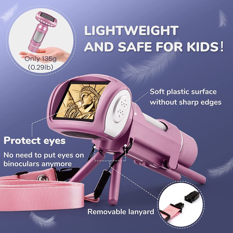 Kids Microscope Kit 1080P Portable Handheld Electronic Digital Microscope with