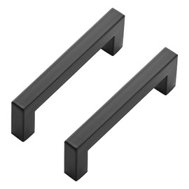 Ravinte 10 Pack Black Cabinet Pulls 4 Inch Square Cabinet Handles Matte Black Kitchen Hardware for Cabinet Square Drawer Pulls
