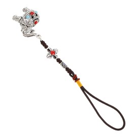 LIFKOME Handmade Elephant Keychain Pendant Buddhism Car Charm Feng Shui Amulet for Luck Protection Home Decor for Family Friends