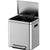 COZONY 10.6 Gallon/40L Dual Trash Can, Stainless Steel Kitchen Waste