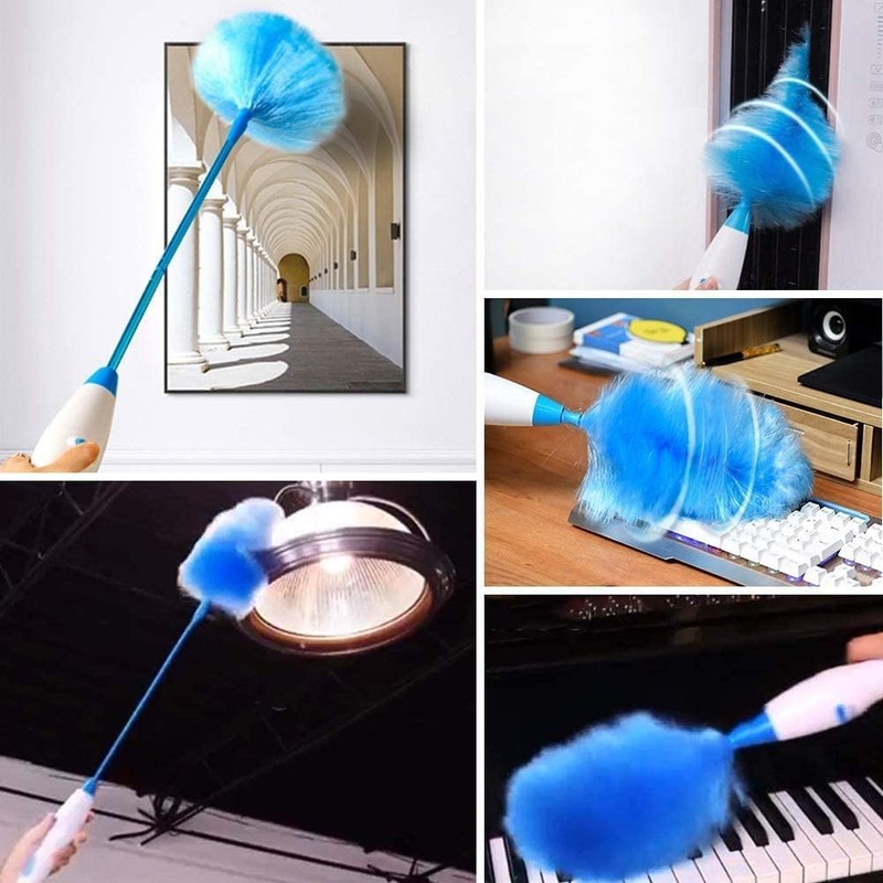 Electric Duster, 180° Bendable Spin Duster Motorised Dust Washable Duster,