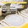 Lullaby 100pcs White Plastic Plates with Gold Rim, Fancy Lace-Edged