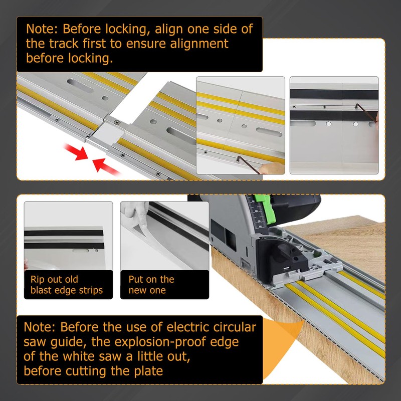 64" Track Saw Guide Rail Compatible for Festool Track Saw,