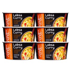 Snapdragon Singapore-Style Laksa Curry Instant Noodle Bowls | Coconut Curry Flavor with Rice Noodles | Gluten-Free | No MSG Added | 2.1 oz (6 Pack)