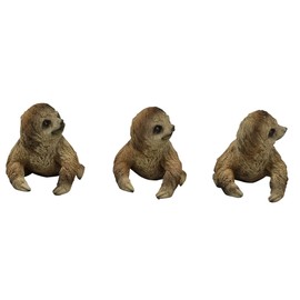 Fachhandel Plus Decorative Figures Sloths Animal Figurines Lifelike Indoor Outdoor Pack of 3