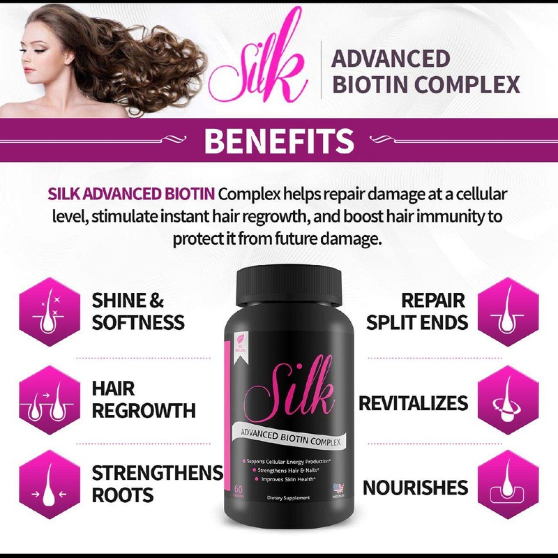 Silk Advanced Biotin Complex- Promotes Stronger, Longer, Hair-Healthier Skin- Ultimate