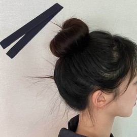 Black Bun Hair Stick Band (WFHOV5R) / 당고머리 똥머리 스틱 밴드 블랙 똥머리스틱 헤어 (WFHOV5R)