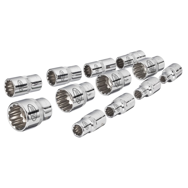 Vigor V1897 Socket Set with Multi-Purpose Profile, 1/4"