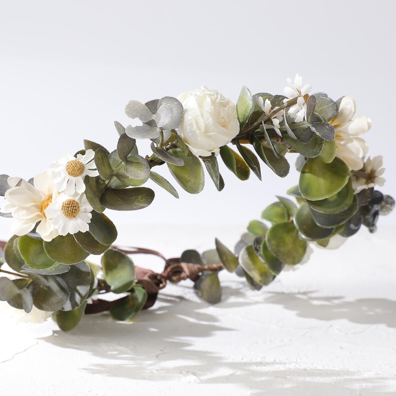 KorViSHOW White Rose Flower Crown - Fairy Floral Headpiece White