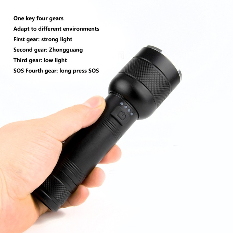 Flashlight USB Rechargeable 2000LM Waterproof Flashlight for Outdoor Adventure Hiking