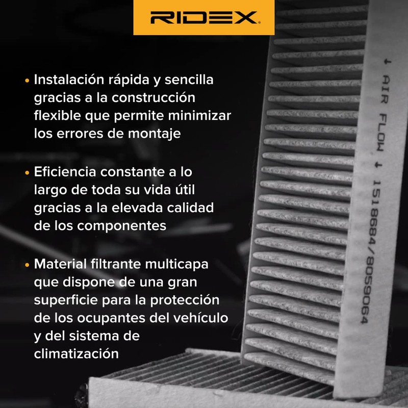 RIDEX Cabin Air Filter 424I0182 Pollen Filter Particulate Filter Height: