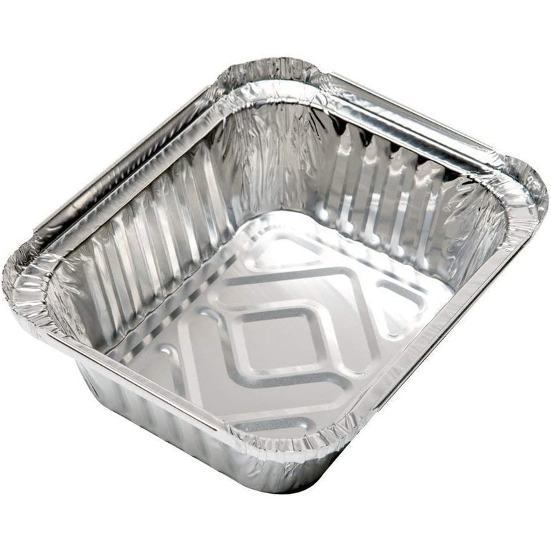 Pack of 50 Aluminium Disposable Foil Food Container with Lids,