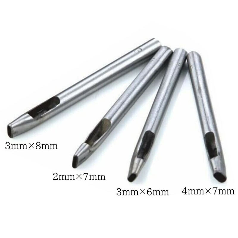 HappyHome 4-Piece Set of 4 Leather Craft Hole Punching Punches