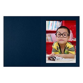 LUXPaper Portrait Photo Holders | 6" x 8" | Nautical Blue Linen | 100lb. Cover | 100 Qty