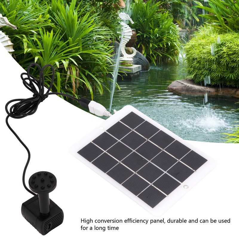 3W 5V Solar Water Fountain Pump 120L/H Landscape Garden Solar