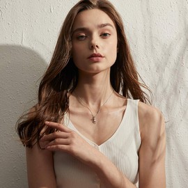 Miaofu Cat Necklace, St Christopher Necklace 925 Sterling Silver, 18K White Gold Plated Sterling Silver Cat Pendant for Women, Fashion St Christopher Jewellery, Great Gifts for Men Women, Sterling