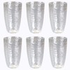 eMKay® Pack of 6 Reusable Dimple Plastic Tumblers (650ml) Clear
