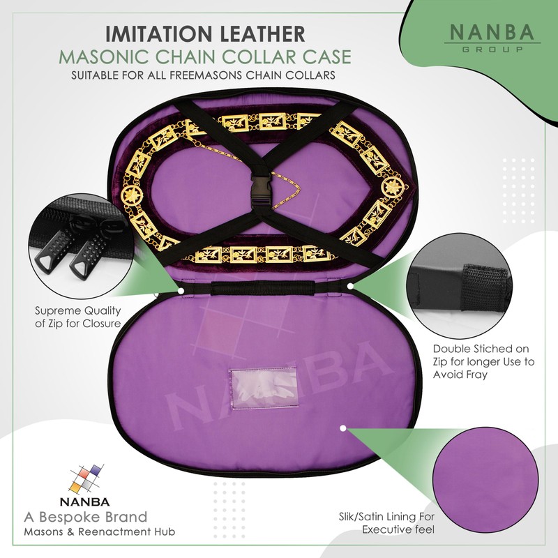 Nanba Group Masonic Chain Collar Case – Black Imitation Leather