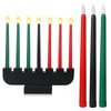 Baquler 8 Pcs Kwanzaa Kinara Set Kwanzaa Candles Flameless Battery