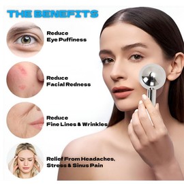 Ice Globes for Face & Eyes, Unbreakable Stainless Steel Cryo Massagers for Skincare Routines, Multifunctional Cold Roller Cooling Globes for Puffiness, Sagging Skin, Fine Lines, and Facial Relaxation