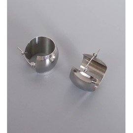 Fashion 18K Gold Plated Chunky Wide Hoop Earrings for Women Girls Sensitive Ear Dainty Stainless Steel Minimalist C Shaped Huggie Hoops Click Top Piercing Round Circle Hooped Hypoallergenic Jewelry Gifts Bfff Birthday Mom Wife 20mm, Stainless Steel, No G