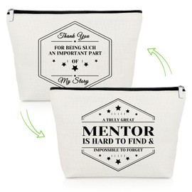 Mentor Teacher Gifts Makeup Bag Mentor Appreciation Gifts Thank You Cosmetic Bag for Women Teacher Tutor Graduation Presents for Her Christmas Birthday Present for Coworker Teaching Travel Pouch