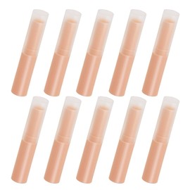 Mini Skater 10 Pcs 0.14oz Empty Flavored Lip Balm Container Tubes Non-Toxic Plastic Homemade Moisturizing Lip Stick with Caps Bulk Fit for Girls Women Adult DIY Making Supplies (Nude Pink)