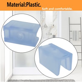 6pcs Shower Door Anti-Collision Block,Furniture Bottom Guide Assembly,for Glass Sliding Door Shower Door Anti-Collision Block,with Screws(Transparent)