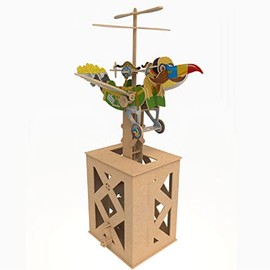 ilo 3D Wooden Birdman Puzzle, DIY Self-Assembly Automata, Age 7+, 1 Set, 1 Item, Small, Retro, Unisex, Tabletop, Assembly & Disassembly, 3D Assembly Puzzles