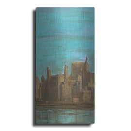 Luxe Metal Art 'Manhattan Triptych 2' by Alicia Ludwig Metal Wall Art, 12" x 24"