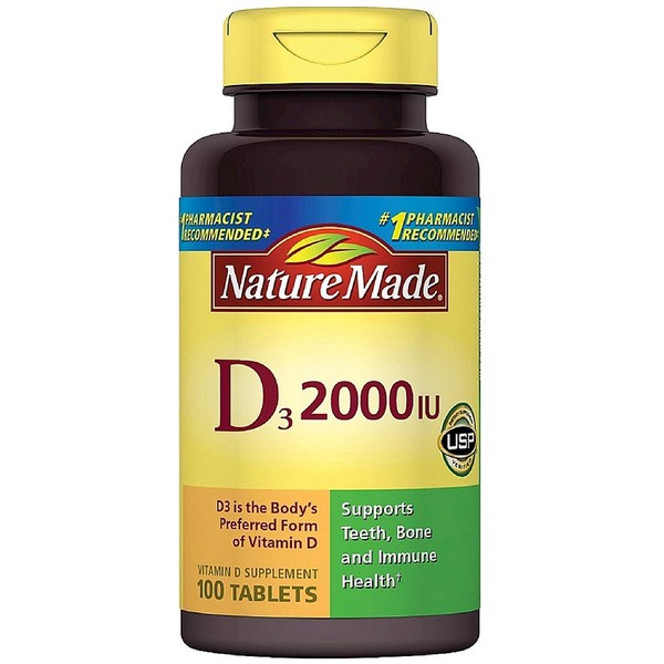 Nature Made Vitamin D3 2000 IU Tablets 100 ea (Pack