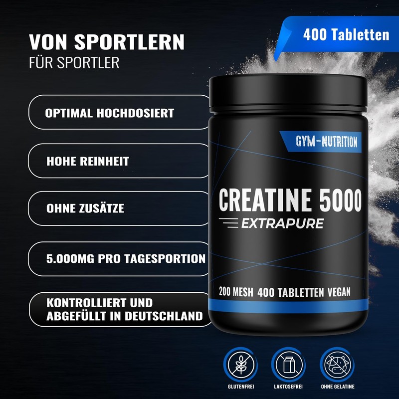 Creatine Monohydrate Capsules High Dose - 400 Tablets - 200