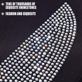 Tallew 2 Pair Bling Car Seat Covers for Women Rubber Black Front Seat Cover with Crystal Diamond Rhinestone Breathable Car Protectors