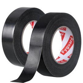 Fyguard 2 Rolls of Duct Tape, 25 mm x 50 m Duct Tape, Black Repair Tape, 210μ Fabric Tape, Waterproof for Repairing, Fastening, Bundling, Reinforcing Sealing