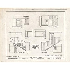 Historic Pictoric : Blueprint HABS Cal,19-PASA,6- (Sheet 9 of 14) - Theodore Irwin House, 240 North Grand Avenue, Pasadena, Los Angeles County, CA 14in x 11in