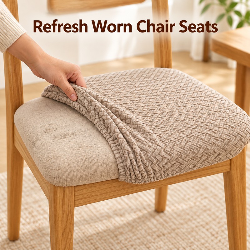 Jacquard Elastic Chair Cover – Universal Stretch Dining Chair Seat