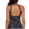 Holipick Camouflage Print Tankini Tops for Women High Neck Bathing