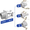 2Pcs Camlock Type F 1 inch Hose Fitting Male Adapter