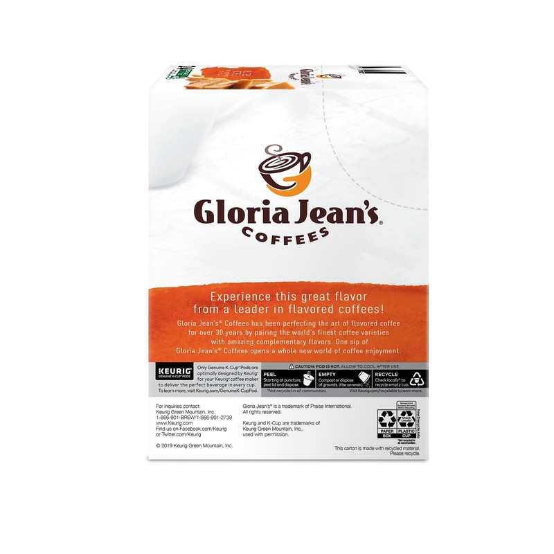 Gloria Jean's Butter Toffee Keurig Single-Serve K-Cup Pods, Medium Roast,