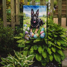 Caroline's Treasures DAC5042GF Black German Shepherd Easter Egg Hunt Garden Flag Mailbox Flag Decorative Yard Flag Banner Outside Patio Artwork Yard Flower Beds, Garden Size, Multicolor