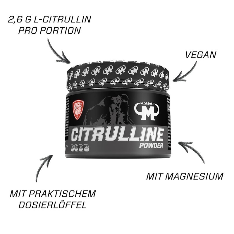 Mammut Citrulline Powder, mit Magnesium optimiert, 200 g Dose