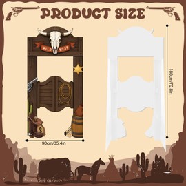 71 × 35 Inches Western Cowboy Party Door Decoration Saloon Doors Party Decor Country Cowboy Door Banner for Cardboard Cutout Wild West Decorations Rustic Bar Photo Booth Props Favor