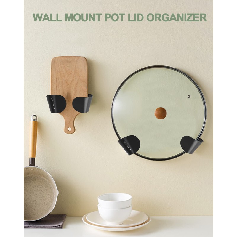 Tendiren Pot Lid Organizer, 6 Pairs of Adjustable Wall Mount